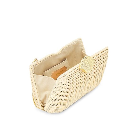 Poolside The Classica Clutch in Natural rattan hard case shoulder purse bag - Picture 4 of 10
